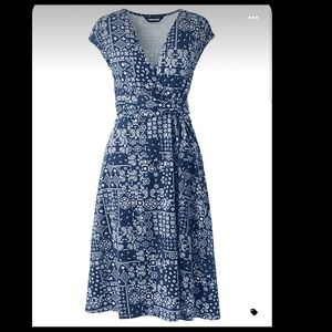 Lands’ end Large tall twist waist dress.